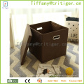 Home closet organizer cardboard linen fabric stackable storage box with cover